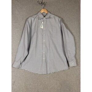 LL Bean Mens Size 17-37 Plaid Shirt Button Front Wrinkle Resistant